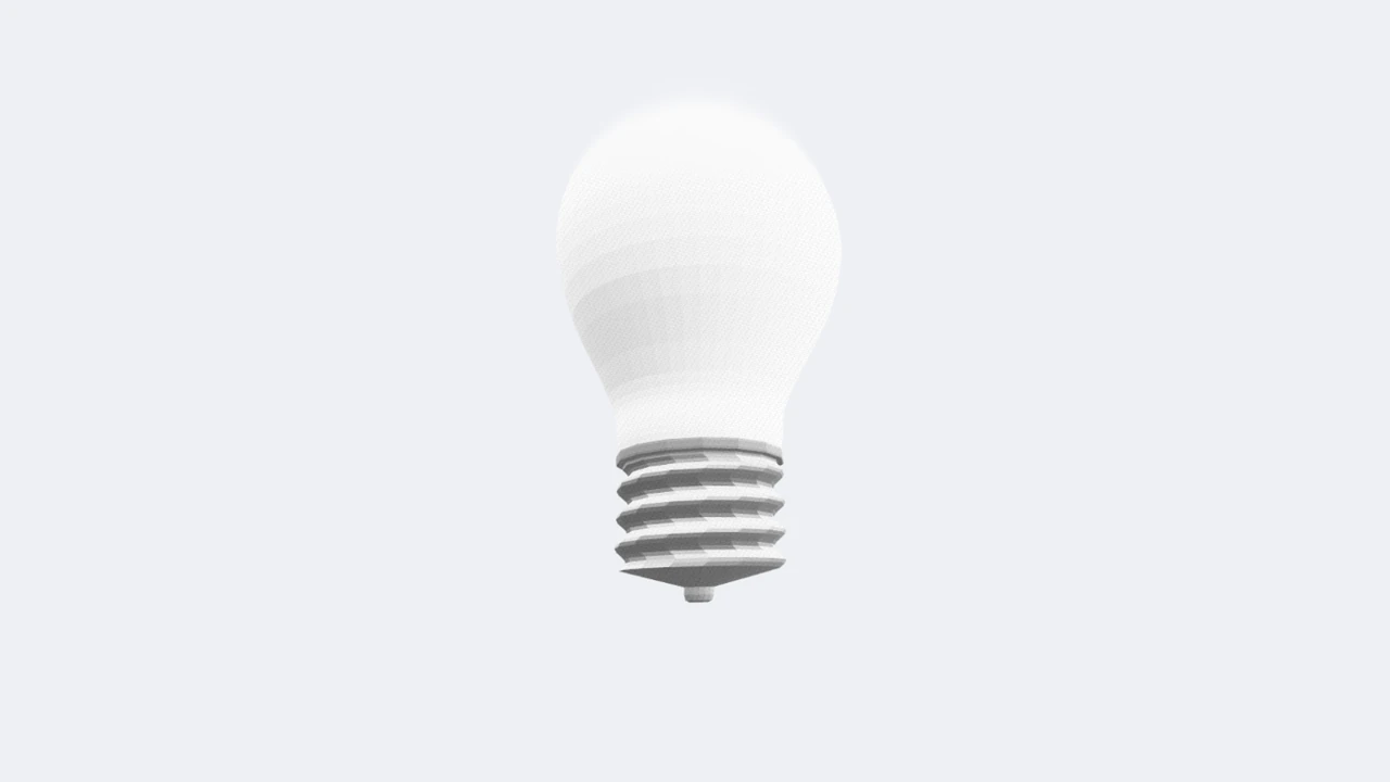 A three-dimensional light bulb rendered on the GPU behind a sheet of liquid